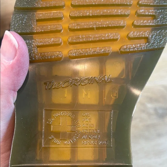 Dr. Martens Black Leather Boots with Yellow Accents - Picture 8 of 8